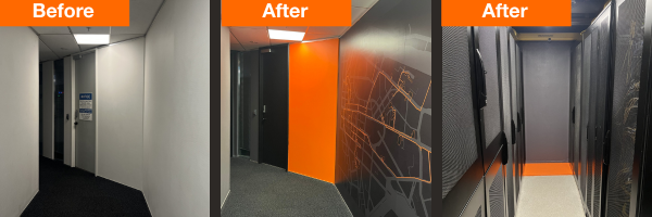 Image showing Vital's Auckland data centre before and after its refresh.